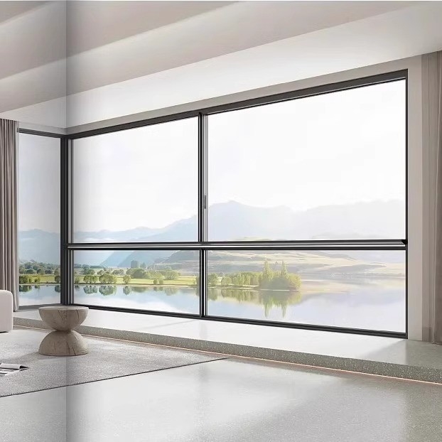130 Series Lửa treo 6 đường dẫn nhiệt ngưng trượt Đồng nhôm 6063-T6 biệt thự Cửa sổ sàn đến trần kính