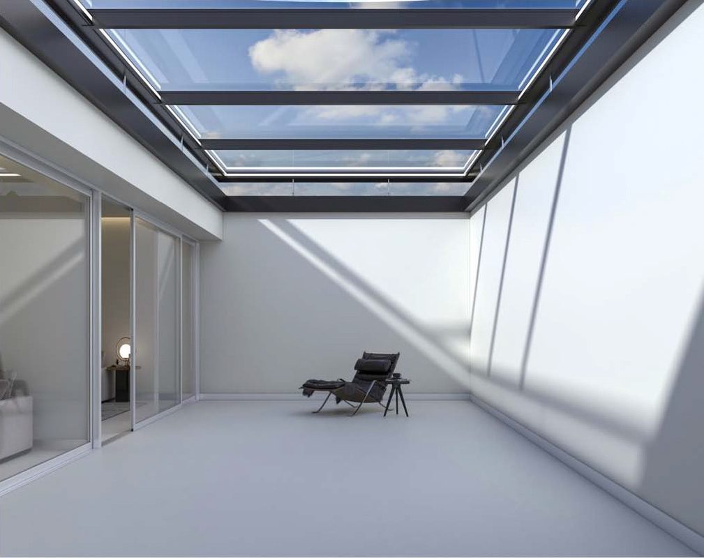Gấp đôi nhôm Electric Skylight mái nhà cho bệnh viện Nhà hàng Khách sạn Nhà sân thượng mái nhà
