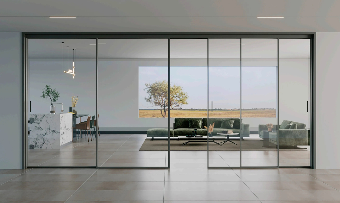 Slim Frame Aluminum Minimalist Sliding Door Exterior Doors For Villas Khách sạn Văn phòng Nhà bếp Phòng khách