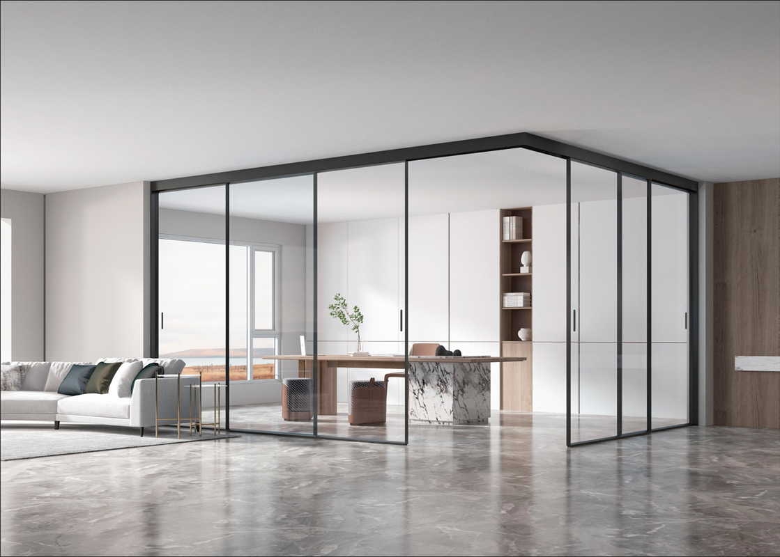 Slim Frame Aluminum Minimalist Sliding Door Exterior Doors For Villas Khách sạn Văn phòng Nhà bếp Phòng khách